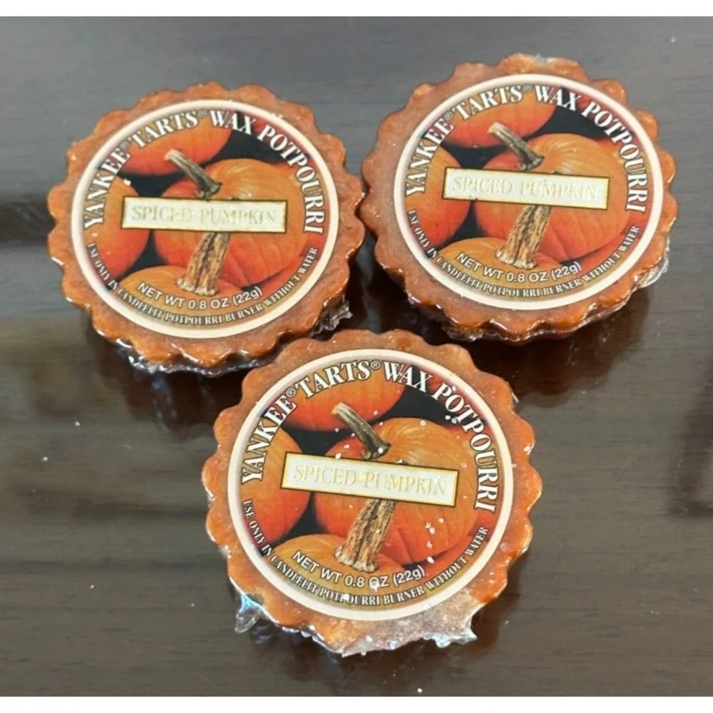 Set of 3 Yankee Candle SPICED PUMPKIN Wax‎ Tarts Retired